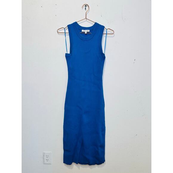 TOCCIN X RTR Blue Sleeveless Crewneck Racer-Front Tie Midi Dress Size Large - Picture 6 of 15